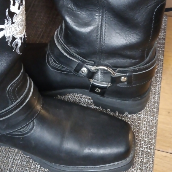 Harley Davidson Boots lightly worn sz 9 Black - Picture 5 of 6